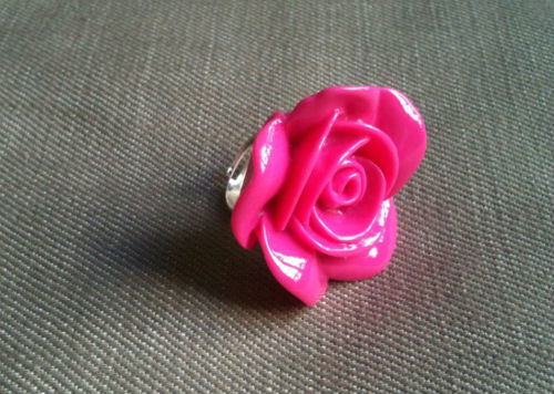 Bague Fleur Rose Fushia